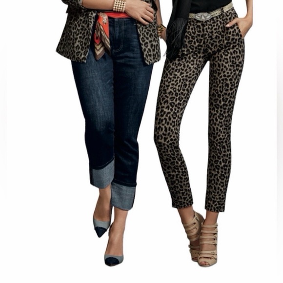 CAbi jungle grey and black leopard print blazer & pants set size 4 - Picture 12 of 12